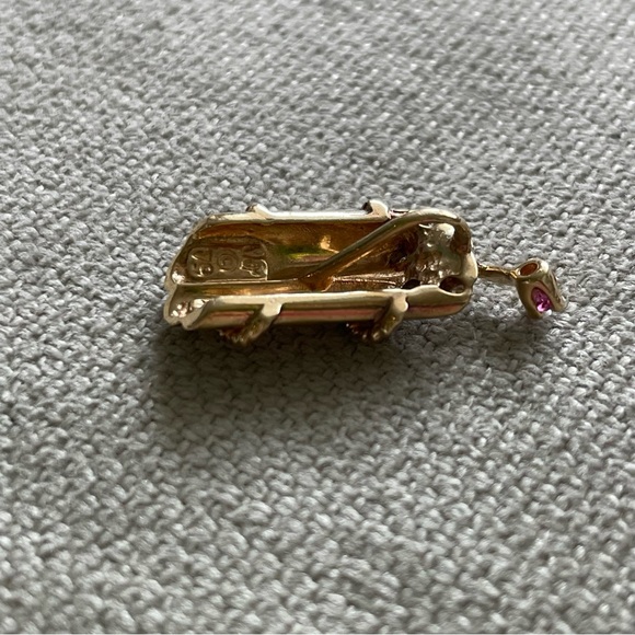 Retro🧨14K Gold🧨Diamond and Ruby Charm Pendant - Picture 11 of 12